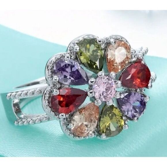 Edwardian Diamond Flower Cluster Ring – Butter Lane Antiques Vintage flower ring